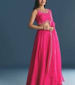 PINK SEQUINED EMBROIDERY WORK COTTON SILK WEDDING WEAR LEHENGA CHOLI WITH DUPATTA.