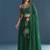 GREEN SEQUINED EMBROIDERY WORK COTTON SILK WEDDING WEAR LEHENGA CHOLI WITH DUPATTA.