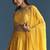 YELLOW SEQUINED EMBROIDERY WORK COTTON SILK WEDDING WEAR LEHENGA CHOLI WITH DUPATTA.