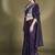 Wine crape satin silk sequince & beads aari work puffed sleeves blouse with belt designer ready to wear saree