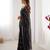 Black color beads work celebrity style saree with blouse