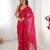 Pink color beads work celebrity style saree with blouse