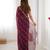 Wine color beads work celebrity style saree with blouse