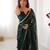Green color beads work celebrity style saree with blouse