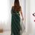 Green color beads work celebrity style saree with blouse
