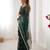 Green color beads work celebrity style saree with blouse