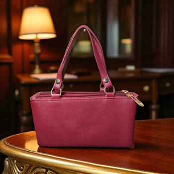 Forever Young Maroon Floral Print Women’s Handbag – Stylish PU Leather Shoulder Bag with Dual Zippers 2