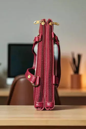 Forever Young Maroon Floral Print Women’s Handbag – Stylish PU Leather Shoulder Bag with Dual Zippers