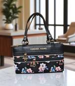 Forever Young Maroon Floral PU Leather Women’s Handbag – Stylish Shoulder Bag with Dual Zippers