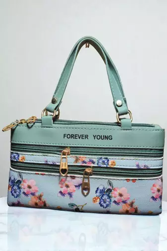 Forever Young Floral Printed PU Leather Handbag | Stylish Women’s Shoulder Bag with Multi Pocket