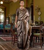 Black Handwoven Silk Blend Saree | Classic Party Wear