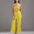 Yellow embroidered silk Co Ord Set