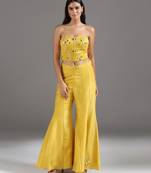 Yellow embroidered net Co Ord Set