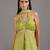 Green embroidered georgette co ord set