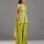 Green embroidered georgette co ord set