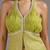 Green embroidered georgette co ord set