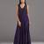 Purple embroidered crepe anarkali