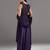 Purple embroidered crepe anarkali
