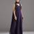 Purple embroidered crepe anarkali