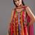 Multicolor printed silk anarkali