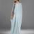 Blue embroidered crepe kaftan