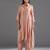 Peach plain silk kurta set