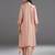 Peach plain silk kurta set
