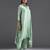Green plain silk kurta set
