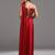 Red plain georgette saree with embroidered blouse