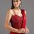 Red plain georgette saree with embroidered blouse