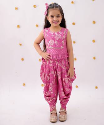 Pink printed rayon co ord set 1
