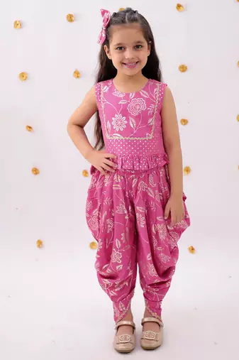 Pink printed rayon co ord set