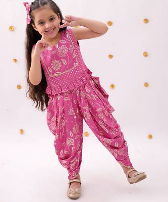 Pink printed rayon co ord set 3