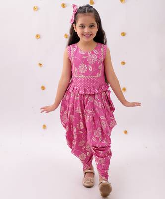 Pink printed rayon co ord set 4