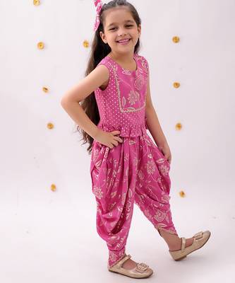 Pink printed rayon co ord set 5