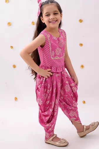 Pink printed rayon co ord set