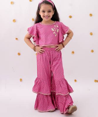 Pink printed rayon co ord set 1