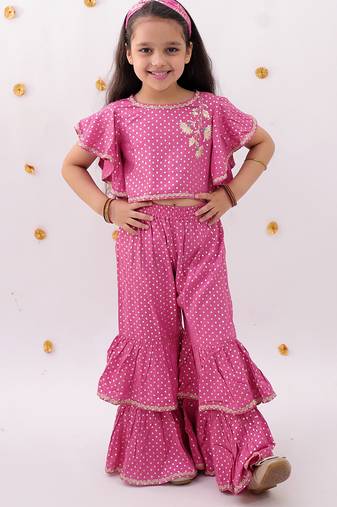 Pink printed rayon co ord set