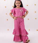 Pink printed rayon co ord set