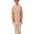 Off white printed silk kurta set