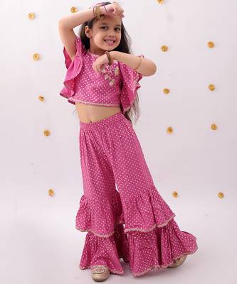 Pink printed rayon co ord set 3