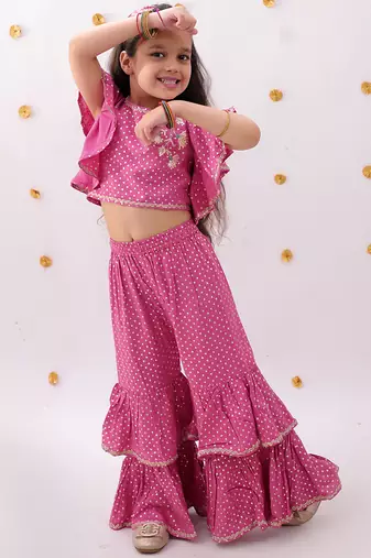 Pink printed rayon co ord set