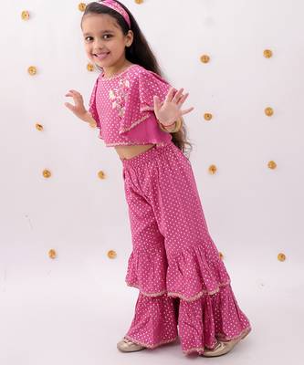 Pink printed rayon co ord set 4