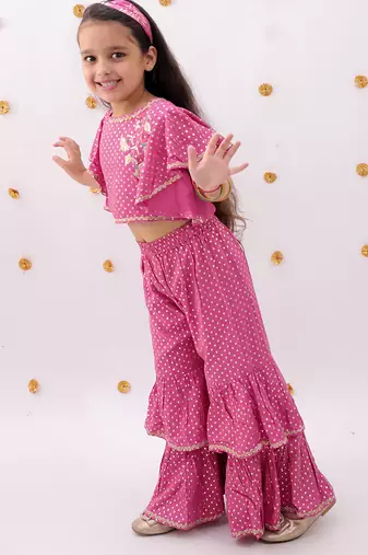 Pink printed rayon co ord set