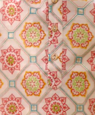 Off white printed silk kurta set 5