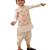 Off white printed silk nehru jacket set