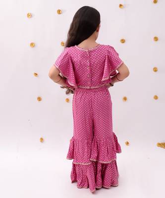 Pink printed rayon co ord set 5