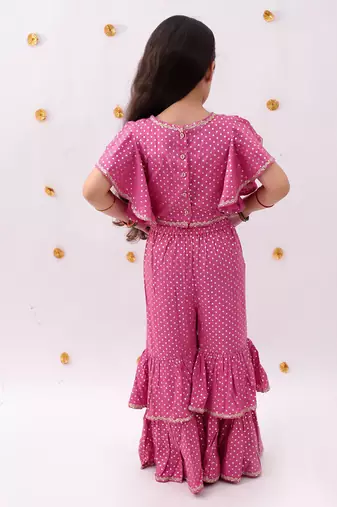 Pink printed rayon co ord set
