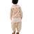 Off white printed silk nehru jacket set
