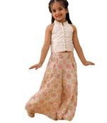 Off white printed silk co ord set